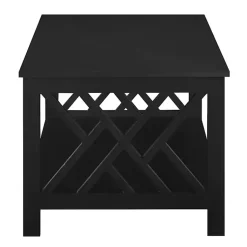 Kirklands Home Cut-Out Sides Coffee Table Black Online
