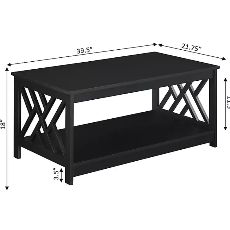 Kirklands Home Cut-Out Sides Coffee Table Black Online
