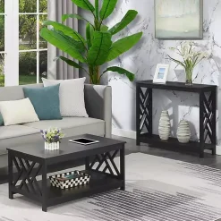 Kirklands Home Cut-Out Sides Coffee Table Black Online
