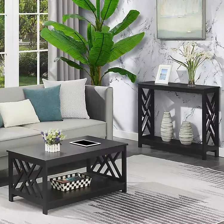 Kirklands Home Cut-Out Sides Coffee Table Black Online