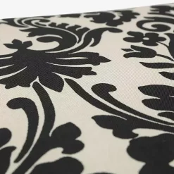 Kirklands Home Black Damask Tufted Outdoor Settee Cushion New