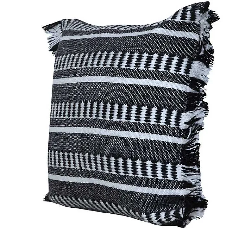 Pillows>Kirklands Home Black Dash Stripe Indoor/Outdoor Pillow