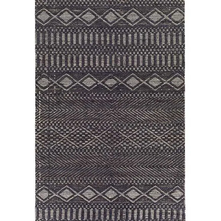 Kirklands Home Diamond Jute Area Rug, 5x7 Black New