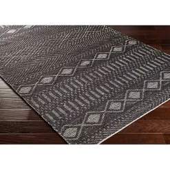 Kirklands Home Diamond Jute Area Rug, 5x7 Black New