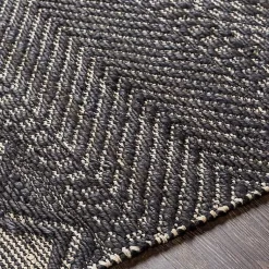 Kirklands Home Diamond Jute Area Rug, 5x7 Black New