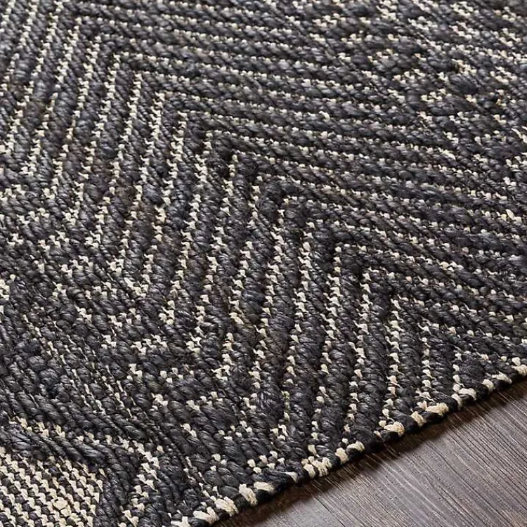 Kirklands Home Diamond Jute Area Rug, 5x7 Black New
