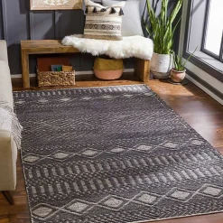 Kirklands Home Diamond Jute Area Rug, 8x10 Black Online