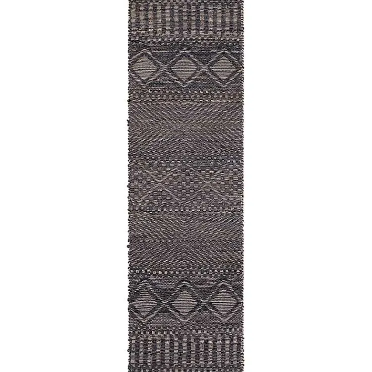 Kirklands Home Diamond Jute Runner, 2x8 Black Sale