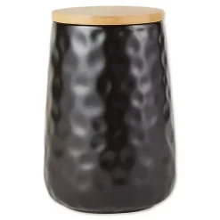 Kirklands Home Dimpled Bamboo Canisters, Set of 2 Black Online