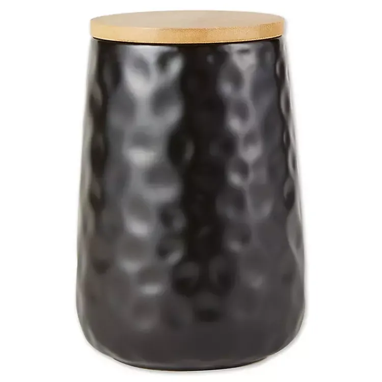 Kirklands Home Dimpled Bamboo Canisters, Set of 2 Black Online