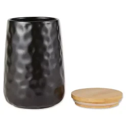 Kirklands Home Dimpled Bamboo Canisters, Set of 2 Black Online