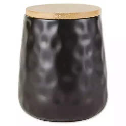 Kirklands Home Dimpled Bamboo Canisters, Set of 2 Black Online