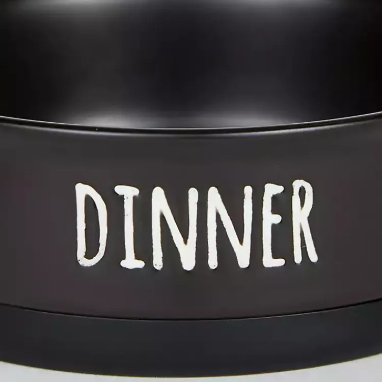 Kirklands Home Dinner & Drinks 2-pc. Pet Bowl Set, 4 in. Black Hot