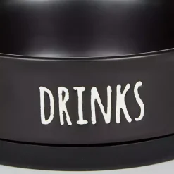 Kirklands Home Dinner & Drinks 2-pc. Pet Bowl Set, 4 in. Black Hot