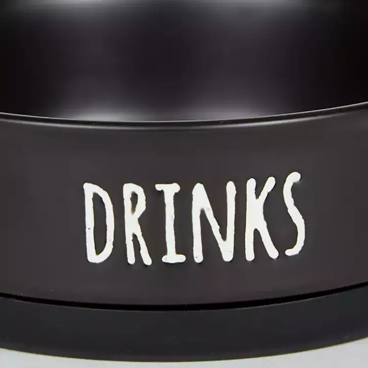 Kirklands Home Dinner & Drinks 2-pc. Pet Bowl Set, 4 in. Black Hot