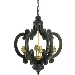 Kirklands Home Black Distressed Gold Chandelier Clearance