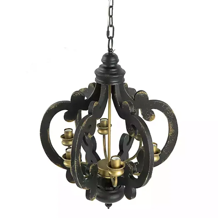 Kirklands Home Black Distressed Gold Chandelier Clearance
