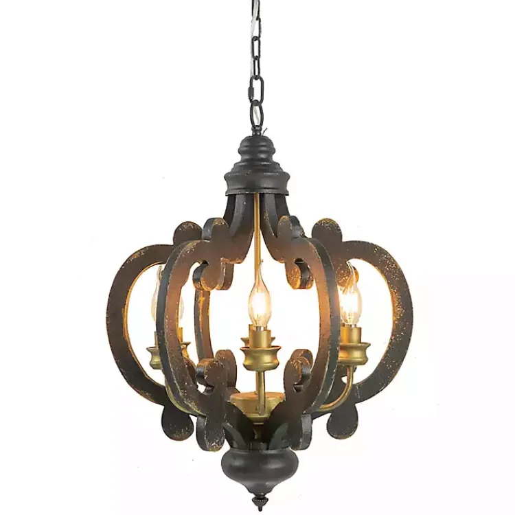 Kirklands Home Black Distressed Gold Chandelier Clearance