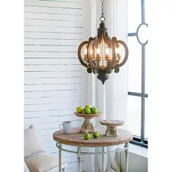 Kirklands Home Black Distressed Gold Chandelier Clearance