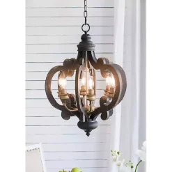 Kirklands Home Black Distressed Gold Chandelier Clearance