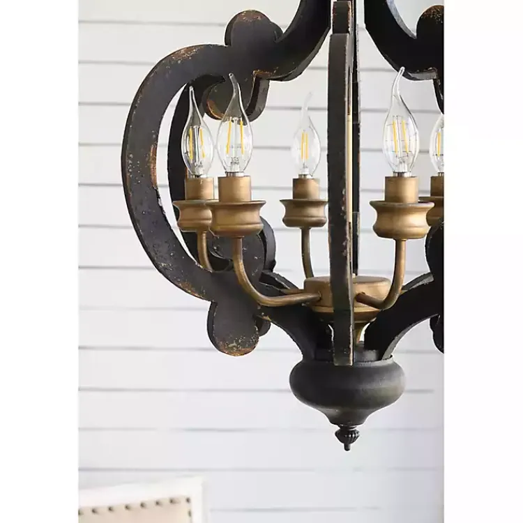 Kirklands Home Black Distressed Gold Chandelier Clearance