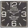 Kirklands Home Black Distressed Wood Face Square Clock Clearance