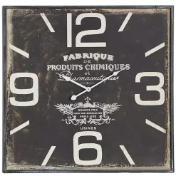 Kirklands Home Black Distressed Wood Face Square Clock Clearance
