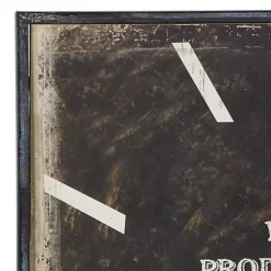 Kirklands Home Black Distressed Wood Face Square Clock Clearance