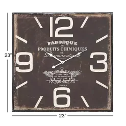 Kirklands Home Black Distressed Wood Face Square Clock Clearance