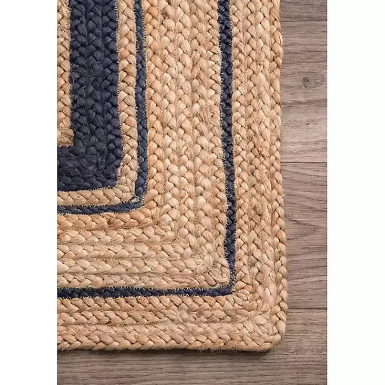 Kirklands Home Black Double Border Braided Jute Area Rug, 5x8 Clearance