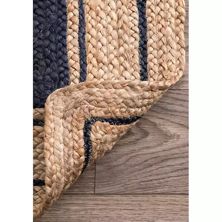 Kirklands Home Black Double Border Braided Jute Area Rug, 5x8 Clearance