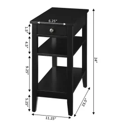 Kirklands Home Double Shelf Wood Accent Table Black Hot