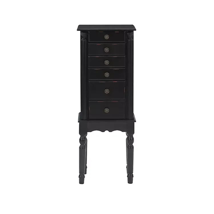 Kirklands Home 5-Drawer Ollie Petite Jewelry Armoire Black New