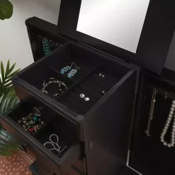 Kirklands Home 5-Drawer Ollie Petite Jewelry Armoire Black New