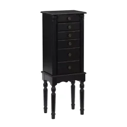 Kirklands Home 5-Drawer Ollie Petite Jewelry Armoire Black New
