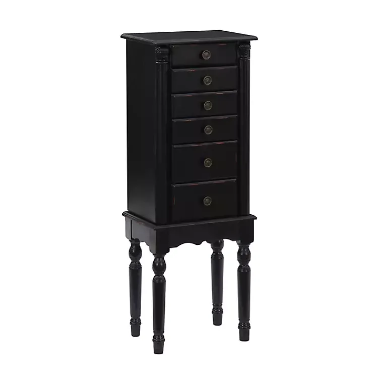 Kirklands Home 5-Drawer Ollie Petite Jewelry Armoire Black New