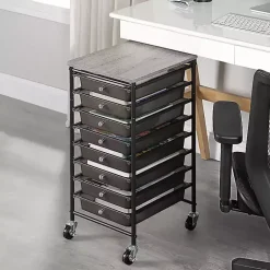 Kirklands Home 8-Drawer Rolling Storage Cart Black New