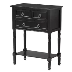 Kirklands Home 3-Drawer Turned Legs Accent Table Black Online