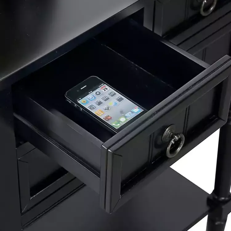 Kirklands Home 3-Drawer Turned Legs Accent Table Black Online