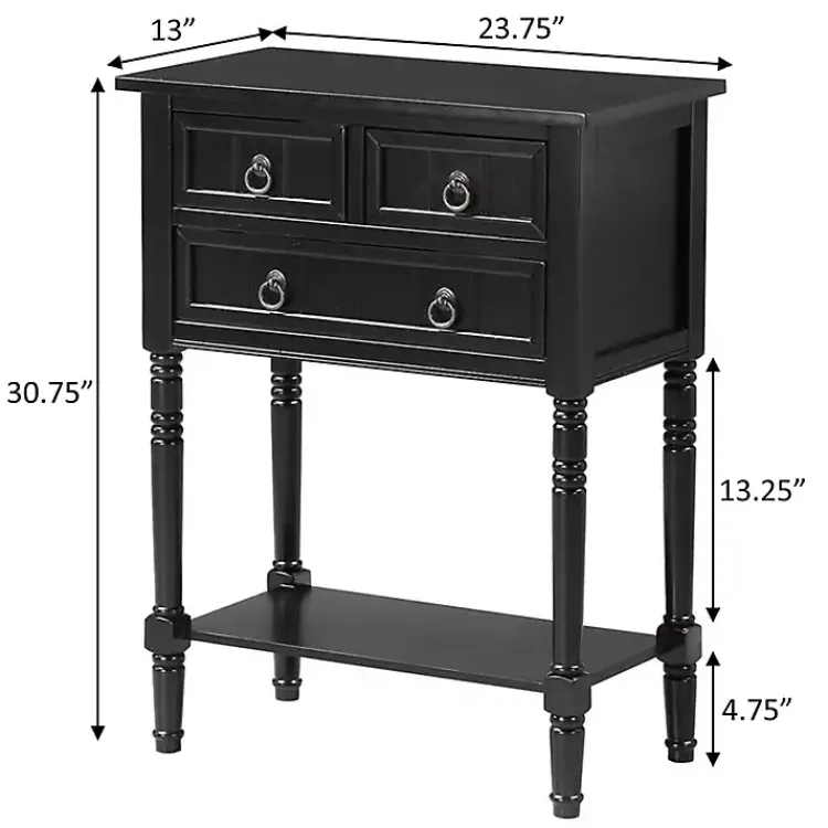 Kirklands Home 3-Drawer Turned Legs Accent Table Black Online