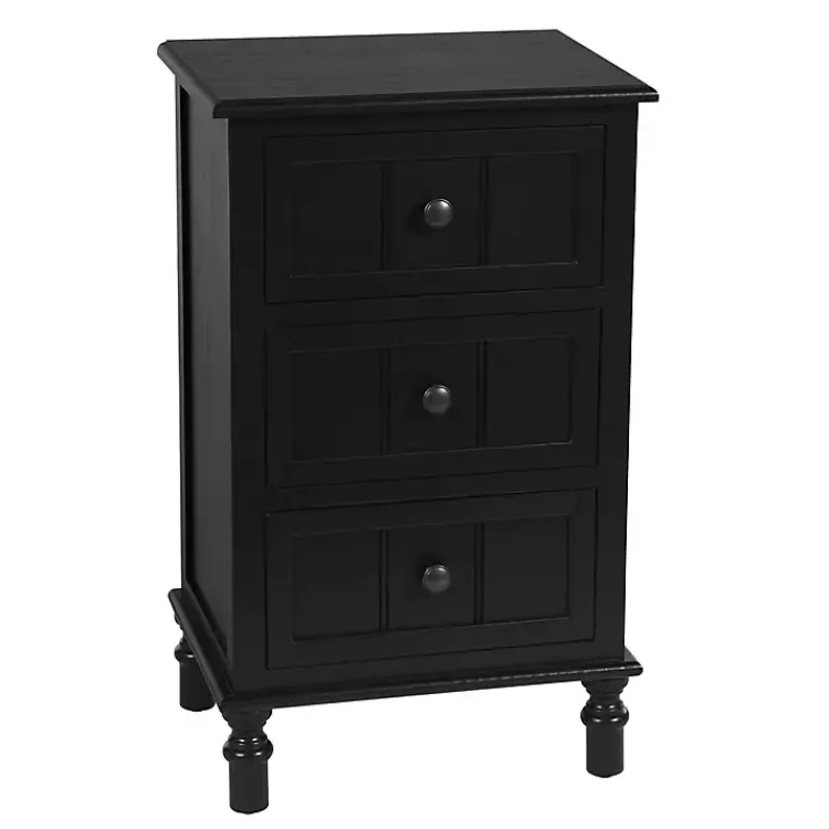 Kirklands Home 3-Drawer Winnie Accent Table Black New