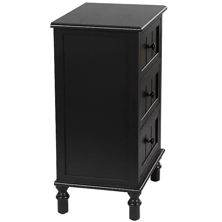 Kirklands Home 3-Drawer Winnie Accent Table Black New