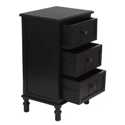 Kirklands Home 3-Drawer Winnie Accent Table Black New
