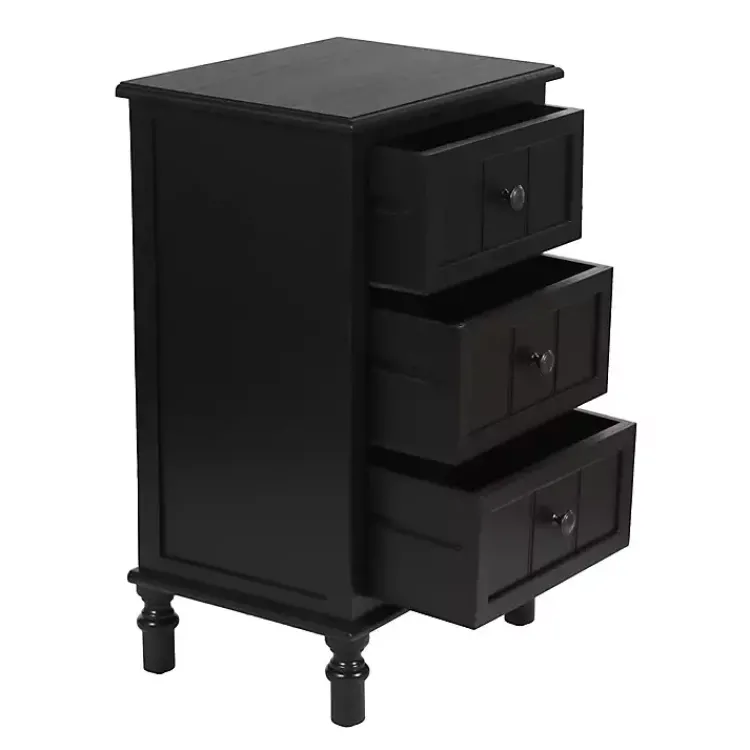 Kirklands Home 3-Drawer Winnie Accent Table Black New