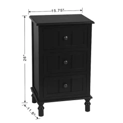 Kirklands Home 3-Drawer Winnie Accent Table Black New