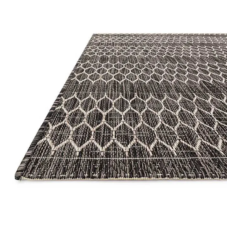 Kirklands Home Black Eyelet Pattern Outdoor Area Rug, 5x7 Best