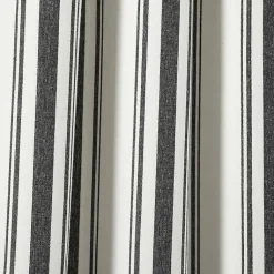 Kirklands Home Farmhouse Stripe Curtain Panel Set, 108 in. Black