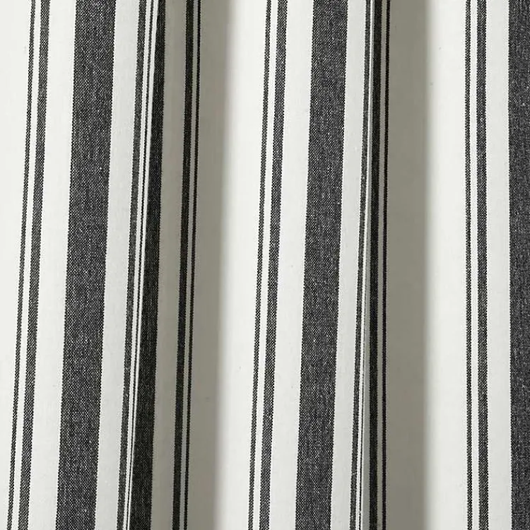 Kirklands Home Farmhouse Stripe Curtain Panel Set, 108 in. Black