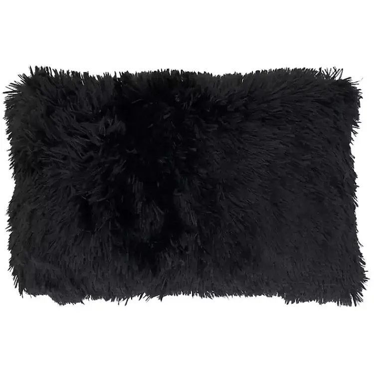 Pillows>Kirklands Home Faux Fur Lumbar Pillow Black