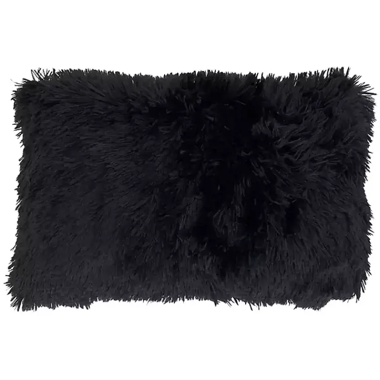 Pillows>Kirklands Home Faux Fur Lumbar Pillow Black
